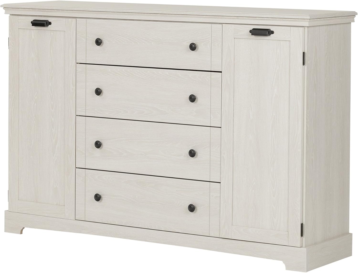 South Shore Avilla 4-Drawer Dresser with 2 Cabinet Doors, Winter Oak