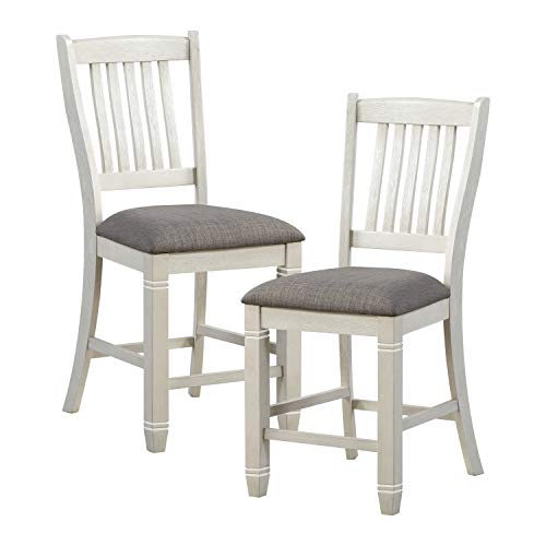 Lexicon Finian Wood Counter Height, Antique White Chair (Set of 2)