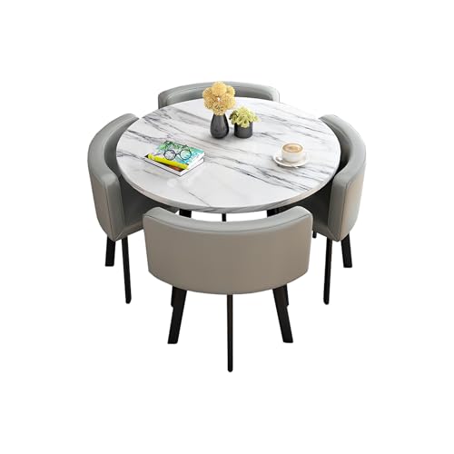 Combination Sense of Luxury Store Table and Chairs Set 4 Bar Breakfast Coffe Table Leisure Business Negotiation 4 Round Chairs Table Reception Modern Furniture Solid Wood Dining Store