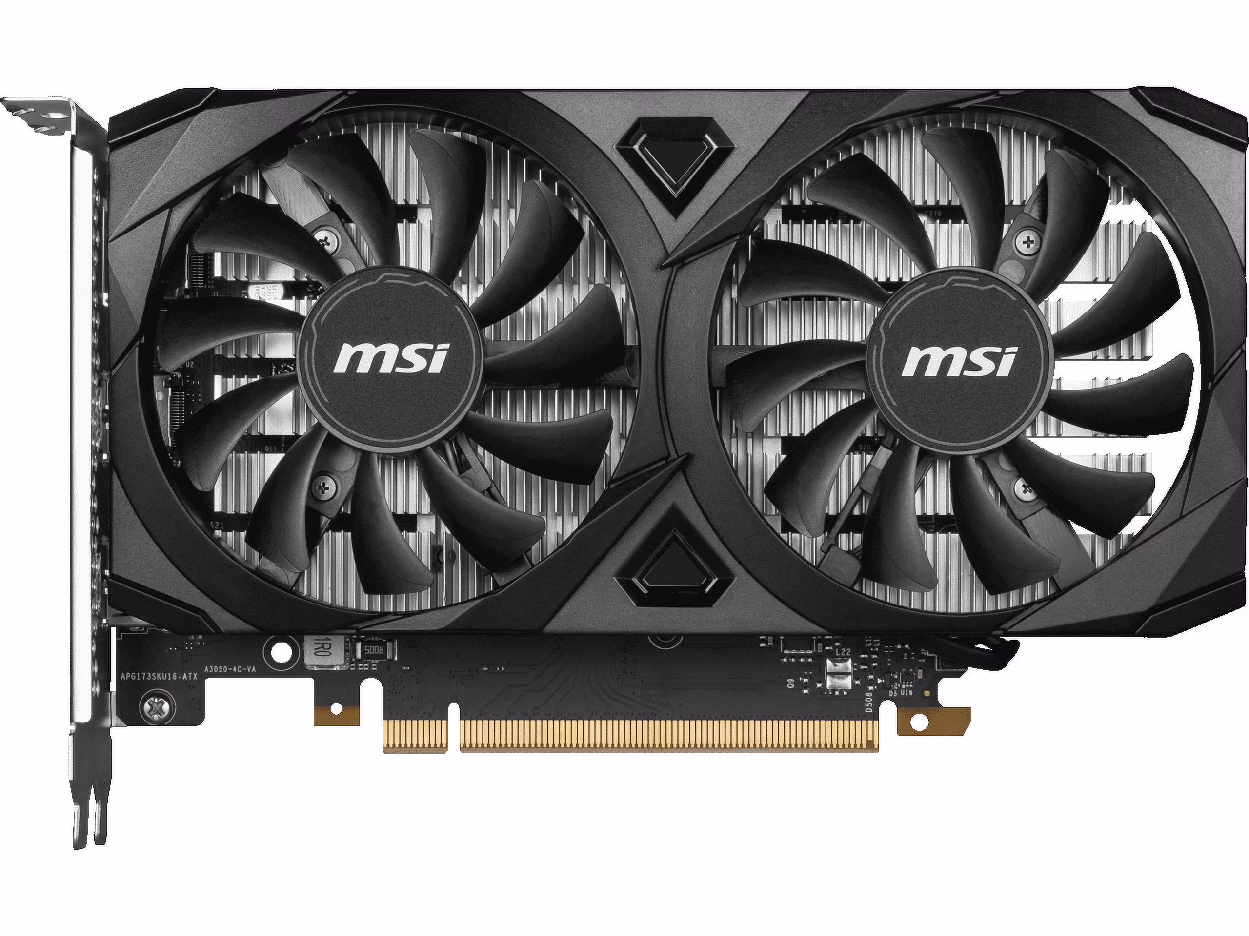MSI NVIDIA GeForce RTX 3050 Graphics Card, 6GB GDDR6, 1492 MHz, HDMI 2.1, Cool and Quiet