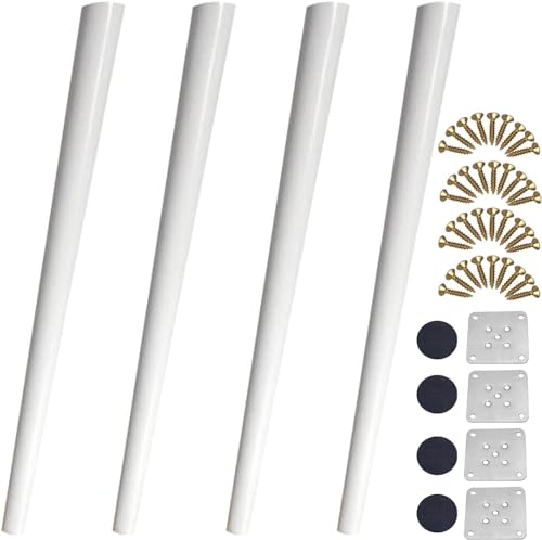 Table Legs, Wooden Furniture Legs Set of 4, Modern Mid Century Round Replacement Legs for Coffee Table End Table Side Table Night Stand Tapered Desk Chair Legs(Wood Color,70cm/28in)