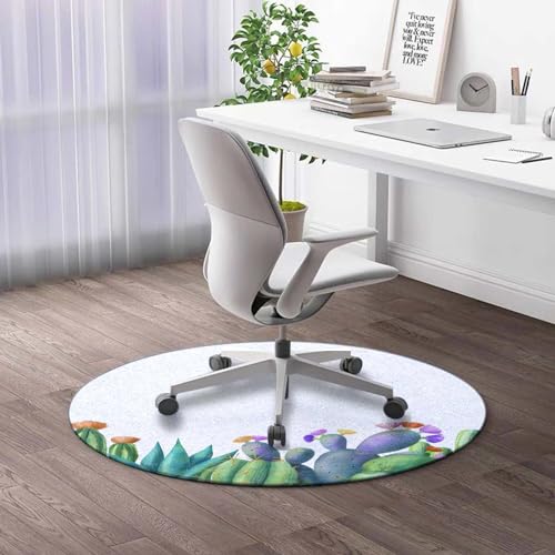 Round Rug 39 in Stars Chair Mats for Low Pile Watercolor Chair Mat for Plush Pile Carpets Heavy Duty Floor Mat for Office Chair and Computer Desk