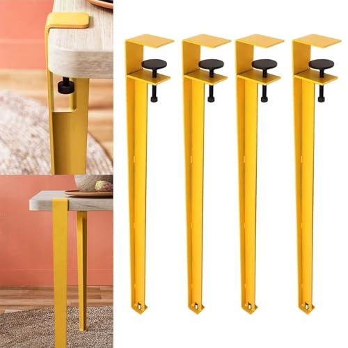 Table Legs Metal, Dining Table Legs, F-shaped Metal Clamp Legs, Coffee Table Legs, with Floor Protection Pad, No Need to Punch Holes, DIY（40cm，71cm） (White, 71cm)