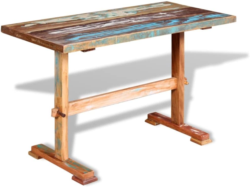 Pedestal Dining Table Solid Reclaimed Wood 47.2
