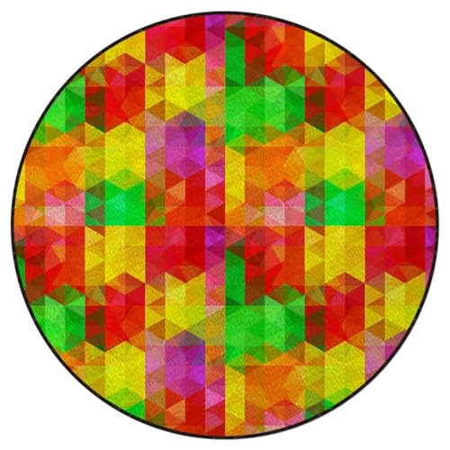 Multicolor Round Chair Mat Floor Protector Non-Slip Floor Low Pile Desk Chair Mat Rolling Chair and Computer Desk Carpet Mat Floral Colorful Wings Artwork Diameter 51 in