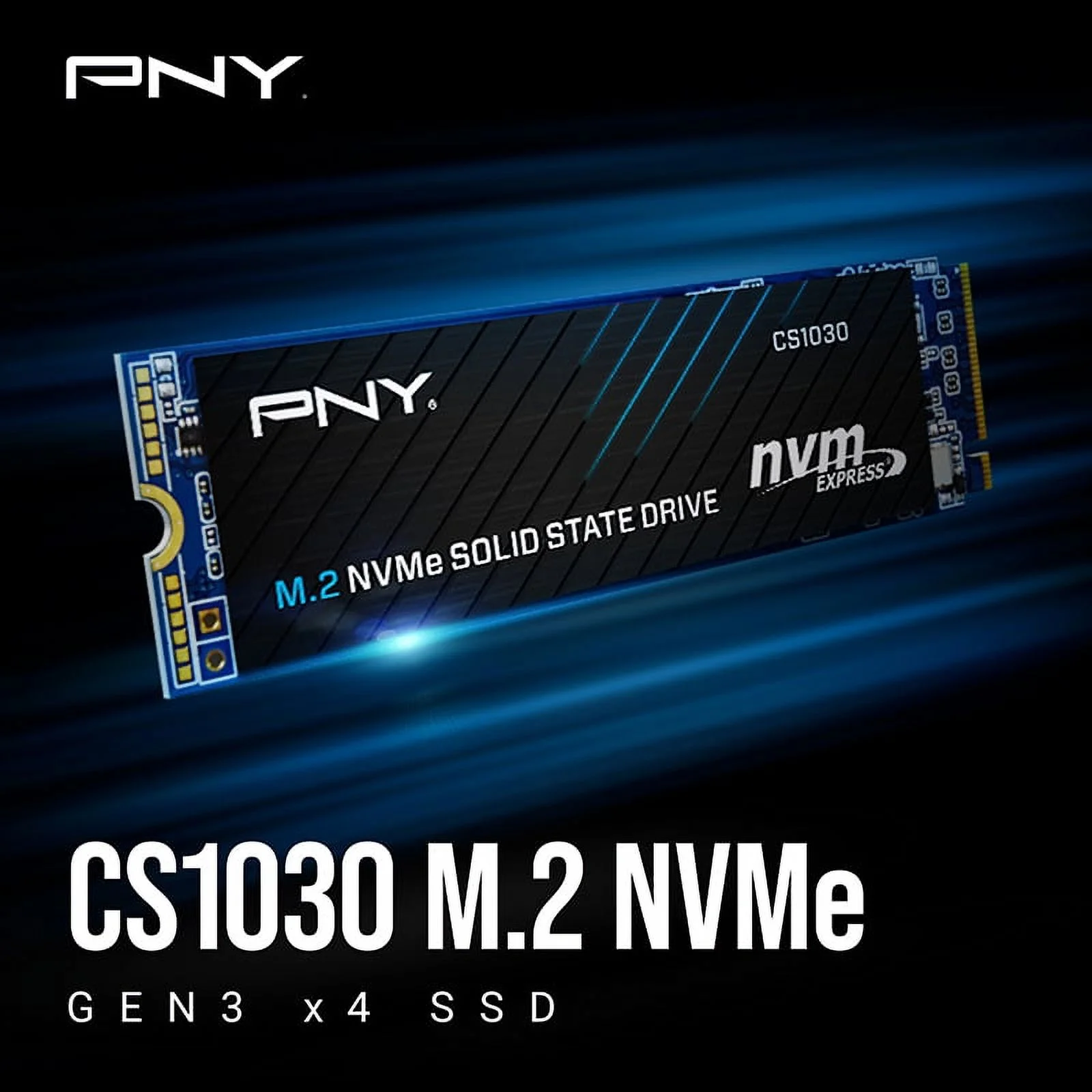PNY CS1030 1TB Gen3 x4 PCIe NVMe M.2 2280 Internal SSD – Up to 2,100/1,700 MB/s – M280CS1030-2TB-RB