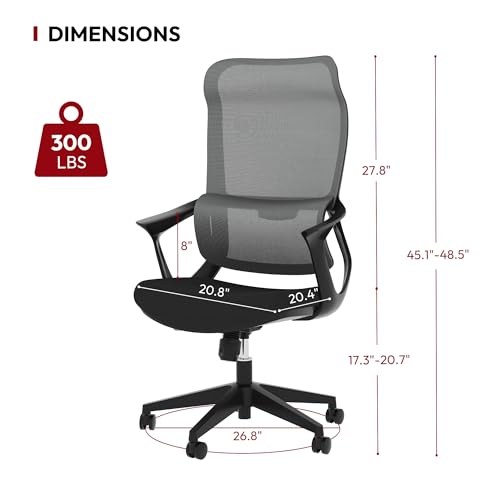 SANODESK OS4-V2 Office Chair,Ergonomic Computer Chairs with Headrest,Lumbar Support and Tilt Function,Mesh Home Office Desk Chairs with Flip-up Armrest for Video Game,Playing Guitar and Working White