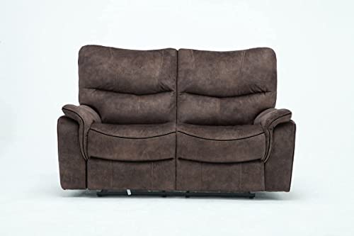 Charlton Palomino Modern Reclining Living Room Loveseat, Cedar Brown