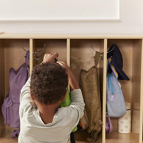 ECR4Kids 16-Section Coat Locker, Classroom Furniture, Natural