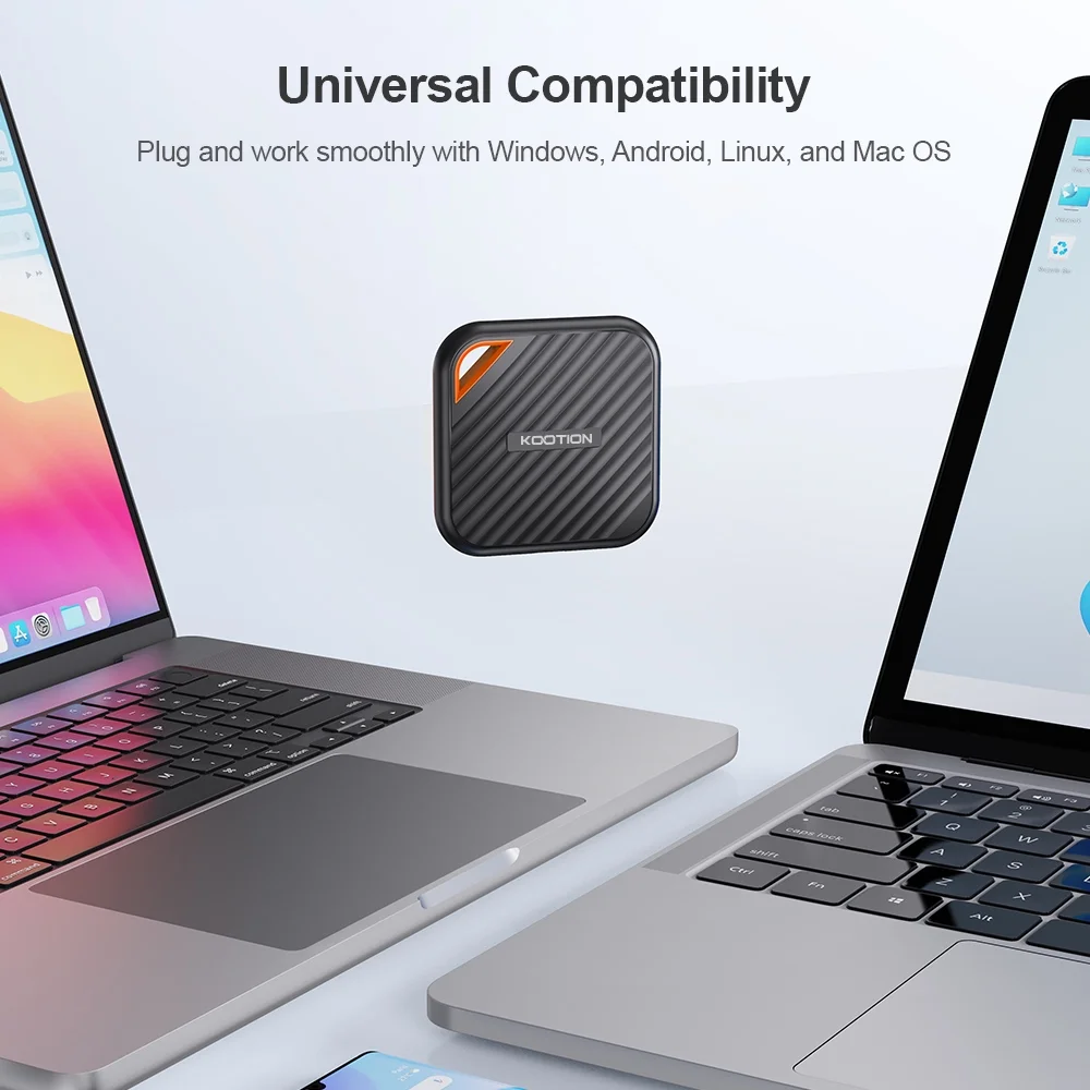 KOOTION 512GB External SSD USB C Portable SSD Up to 2000MB/s External USB 3.2 Gen 2x2 Type-C Solid State Drive for PC Mac Game Console