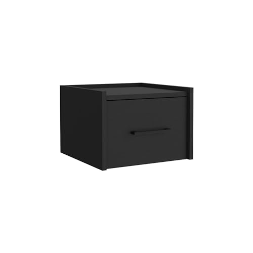 Yorktown Floating Nightstand, Space-Saving Design with Handy Drawer and Surface, Macadamia