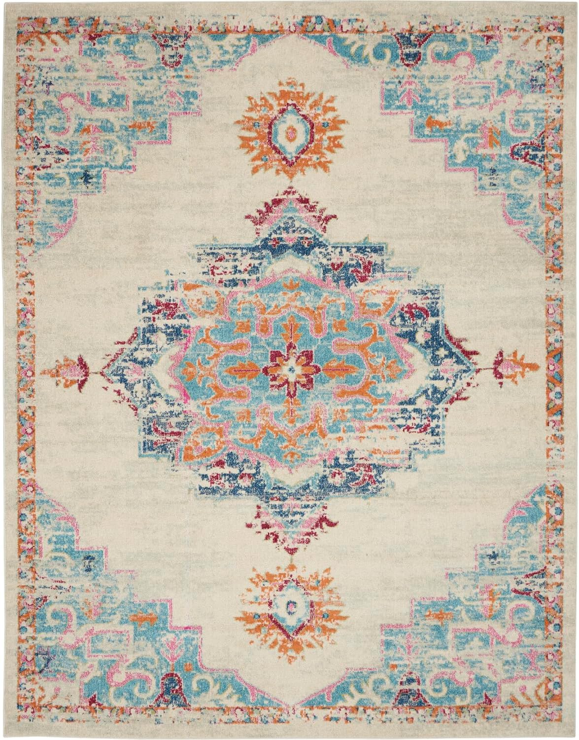 Nourison Passion Transitional Grey/Multi 8' x 10' Area -rug, Easy -cleaning, Non Shedding, Bed Room, Living Room, Dining Room, Kitchen (8x10)