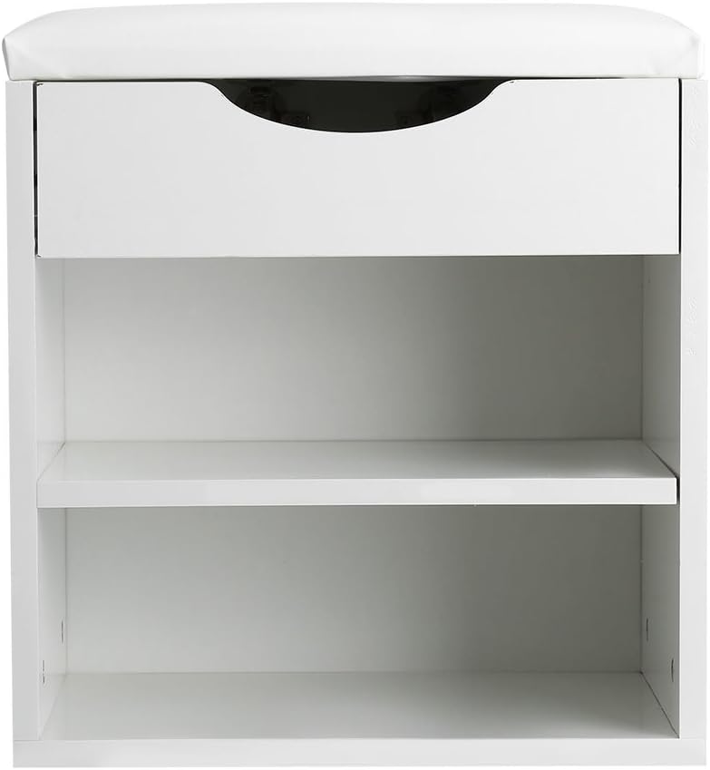 AYNEFY Furniture Household Furniture, Shoes Storage Organizer Cabinet with Padded Seat Fashionable Shoe Cabinet Seat for Shoes and Accessories Home Entryway Shoe Bench Wooden