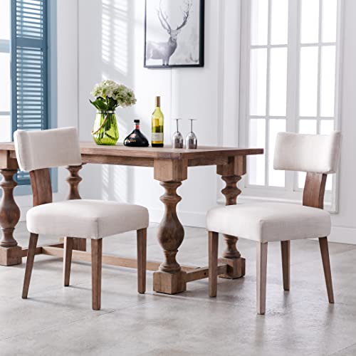 Modern Dining Chairs Set of 4, Comfy Upholstered Side Chairs with Wood Legs, Velvet Fabric Dining Chairs with Curved Wingback for Living Room Bedroom, Brown