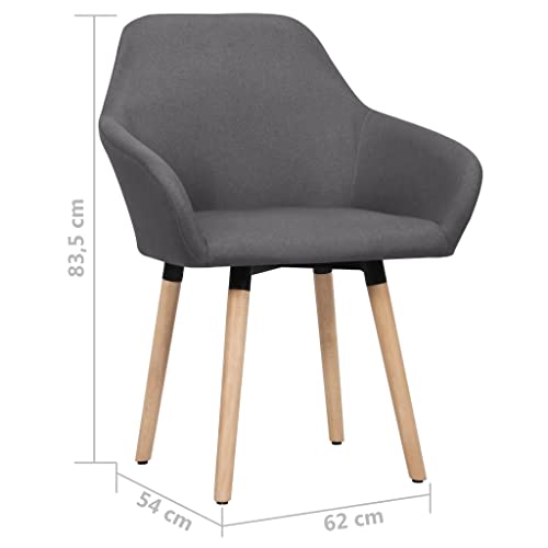 Dining Chairs 2 pcs Dark Gray Fabric,Cozy and Comfortable Fabric Dining Chairs with Armrests for Home Dining and Living Rooms Dining Room Furniture