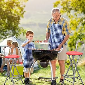Be&xn Folding Bar Stool, Tall Collapsible Stool Counter Height Folding Stools for Adults Portable, Plastic Barstool Chair for Adults Kitchen Island Guitar (blue, H72xW31cm(28x12inch))