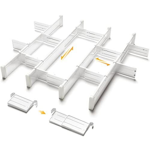 HiYZ Expandable Drawer Dividers with Inserts, Large Kitchen Utensils Drawer Divider, 2.36