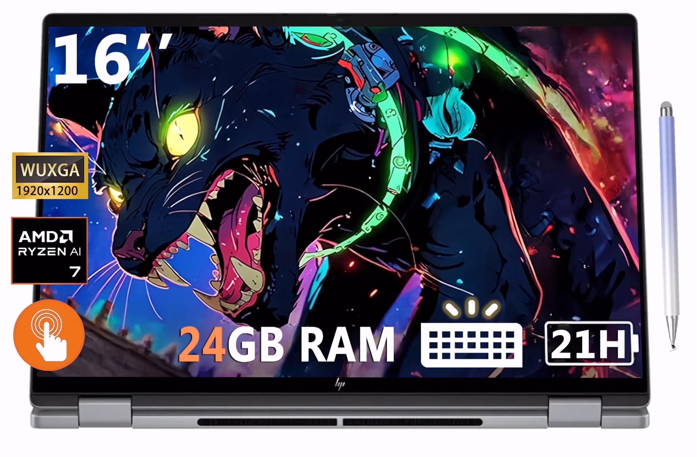 2025 HP OmniBook x Flip 16" FHD+ Touchscreen 2-in-1 Slim Laptop, Envy x360, Copilot+ PC, Ryzen AI 7 350, 24GB RAM, 2TB SSD, 21H Battery, Win 11 Home, W/Stylus