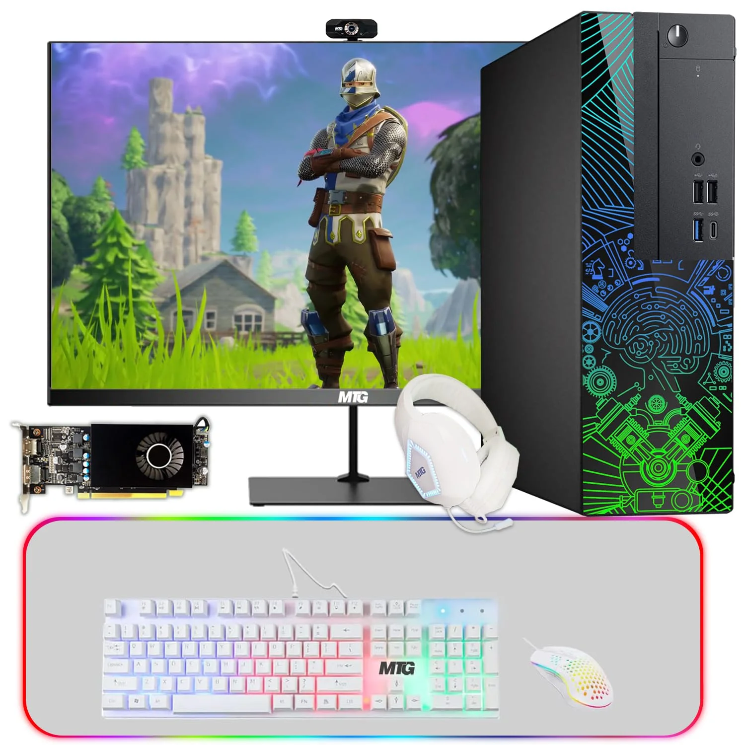 Restored Lumos 8 Gaming Desktop PC,Intel Core i7 8th Gen,16GB RAM,512GB SSD,AMD RX 550 4GB GDDR5 Graphics Card,22 Inch Monitor,PCI-E Bluetooth|Wi-Fi,RGB Kit,Win 11 Home