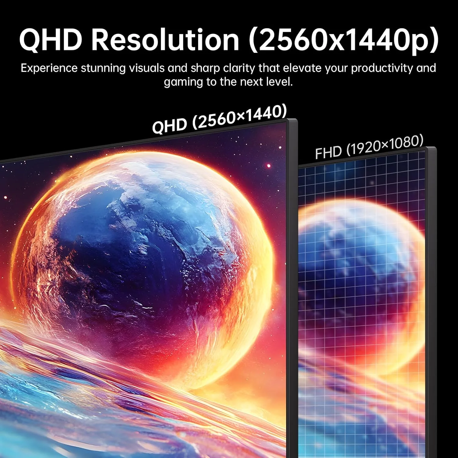 32 Inch 2K 120Hz Computer Monitor, IPS QHD 2560 x 1440p Monitor with Ultra-Thin Bezels, HDR10, Adaptive Sync, HDMI/Display Ports, Tilt Adjustable, Eyecare, Ideal for Office and Casual Gaming