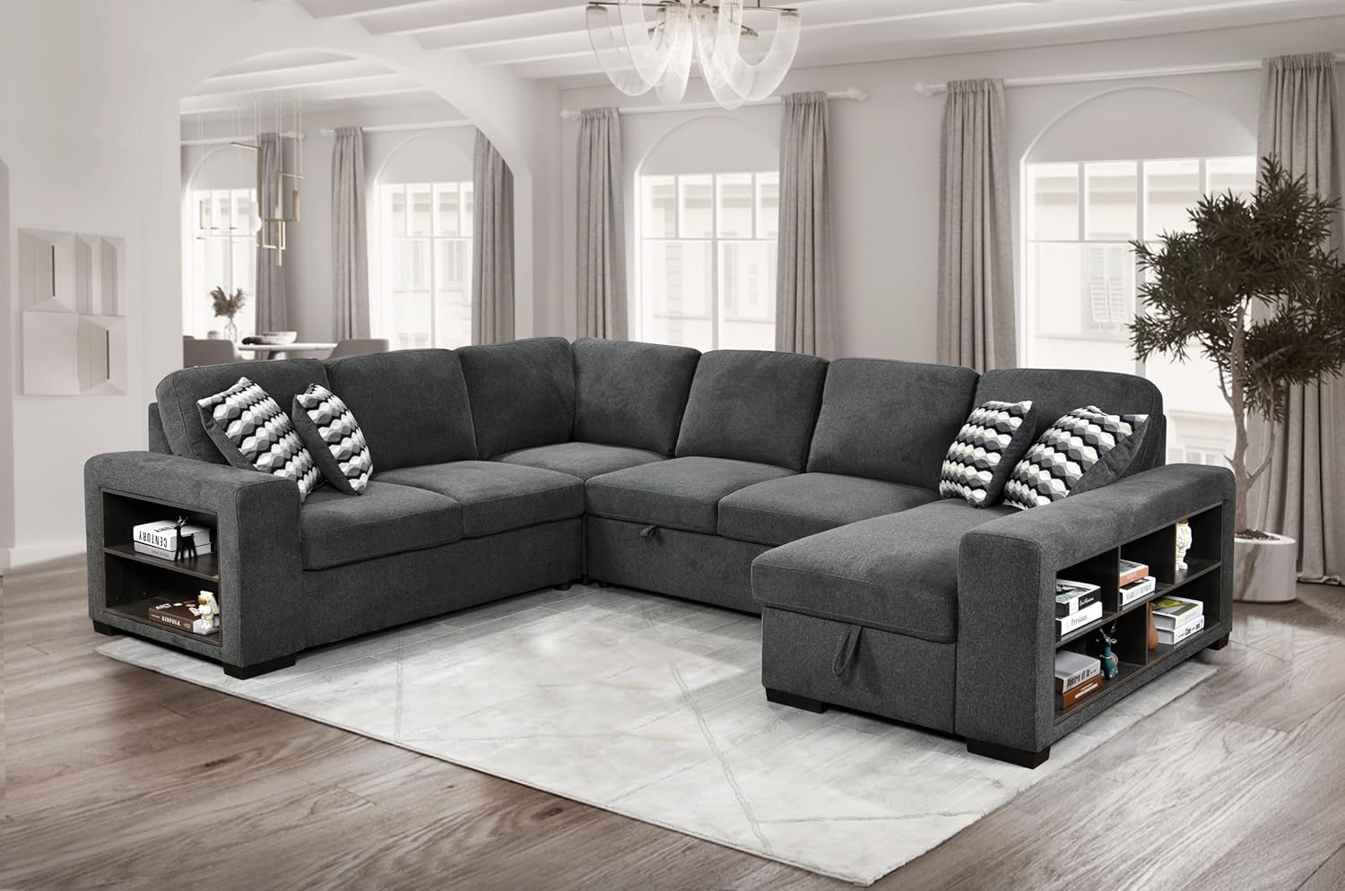 Sectional Modern Sofa Couch with Storage Cabinet 125