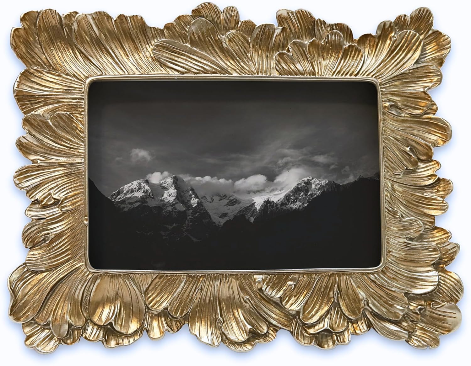 4x6 Baroque Gold Picture Frame for Family, Best Friend, Pet or Travel Photos, Designer Living Room, Bedroom, and Home Decor, Vintage Table or Wall Hanging Display