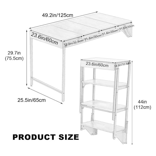 Wall Mounted Folding Table, Folding Dining Table Wall Mounted Flip Table, Heavy Duty Wall Mounted Table, Suitable for Home Folding Shelf/Bookshelf/Storage Shelf/Flower Stand(Maple)