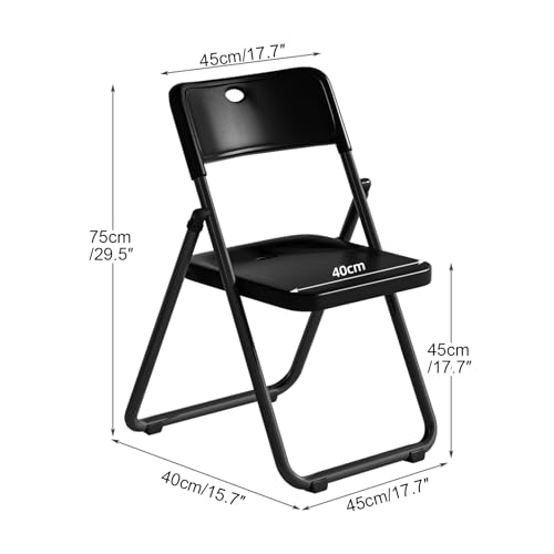 2 Pack Plastic Folding Chair, 440lb Capacity, Portable Commercial Chair with Steel Frame for Home Office Wedding Party Indoor Outdoor Events, Stackable(Red)