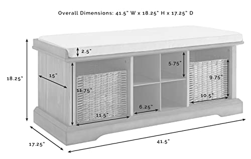 Crosley Furniture Brennan Entryway Hanging Storage Shelf, Vintage Mahogany
