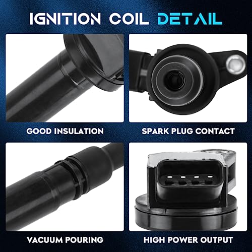 Set of 4 Ignition Coil Pack Compatible with Toyota Avalon Camry Sienna RAV4 Highlander Venza Tundra Sequoia, Lexus ES300h IS250 NX300h GS300 RC300 IS300 GX460 LS460 LS600h Replace UF507 C1596