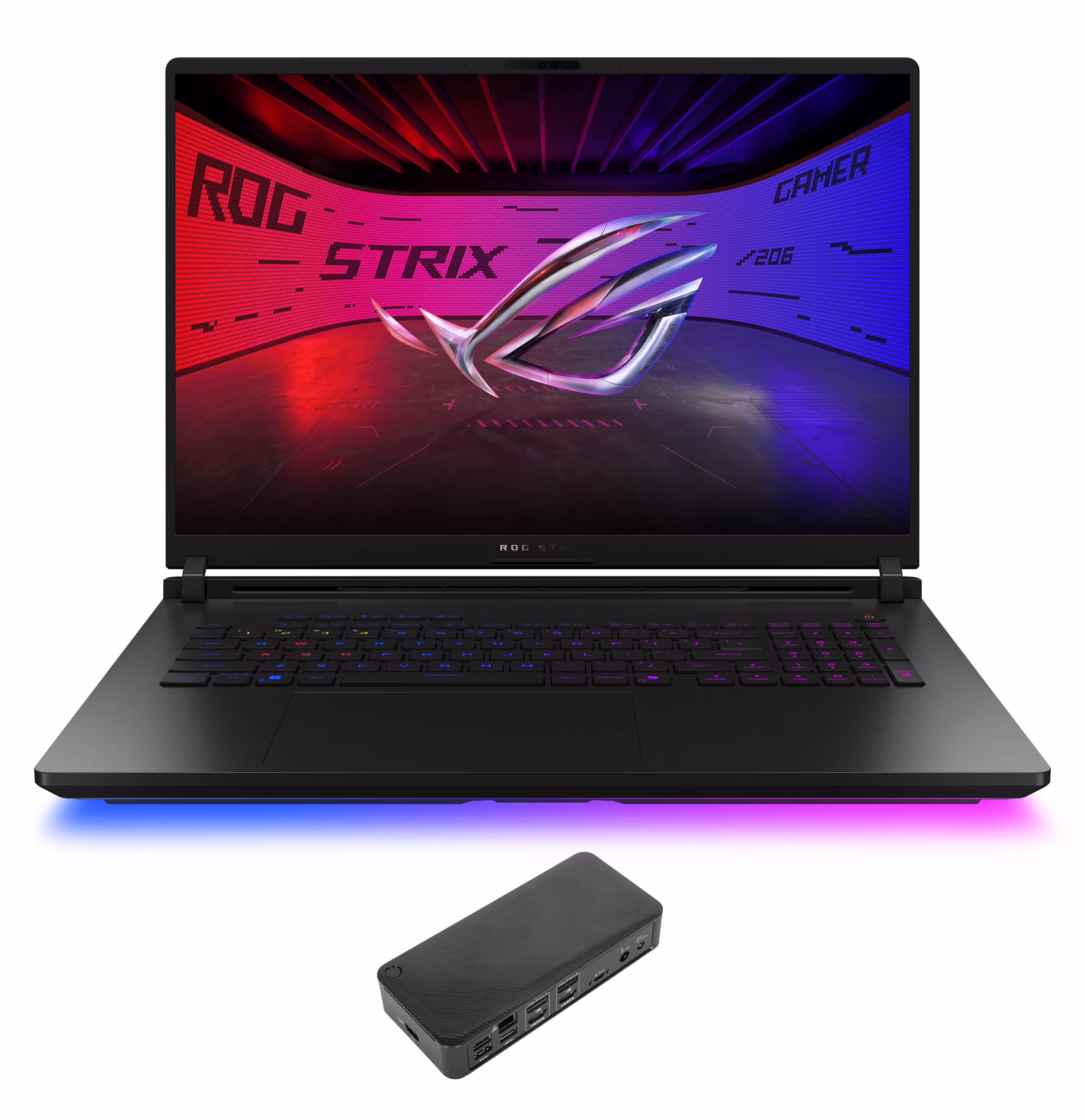 ASUS ROG Strix SCAR AI Gaming Laptop 18in 240Hz Mini LED WQXGA Display (Intel Ultra 9- 275HX, NVIDIA GeForce RTX 5080 16GB, 32GB DDR5, 2x8TB PCIe SSD (16TB), RGB KB, Win 11 Pro) w/USB-C Dock