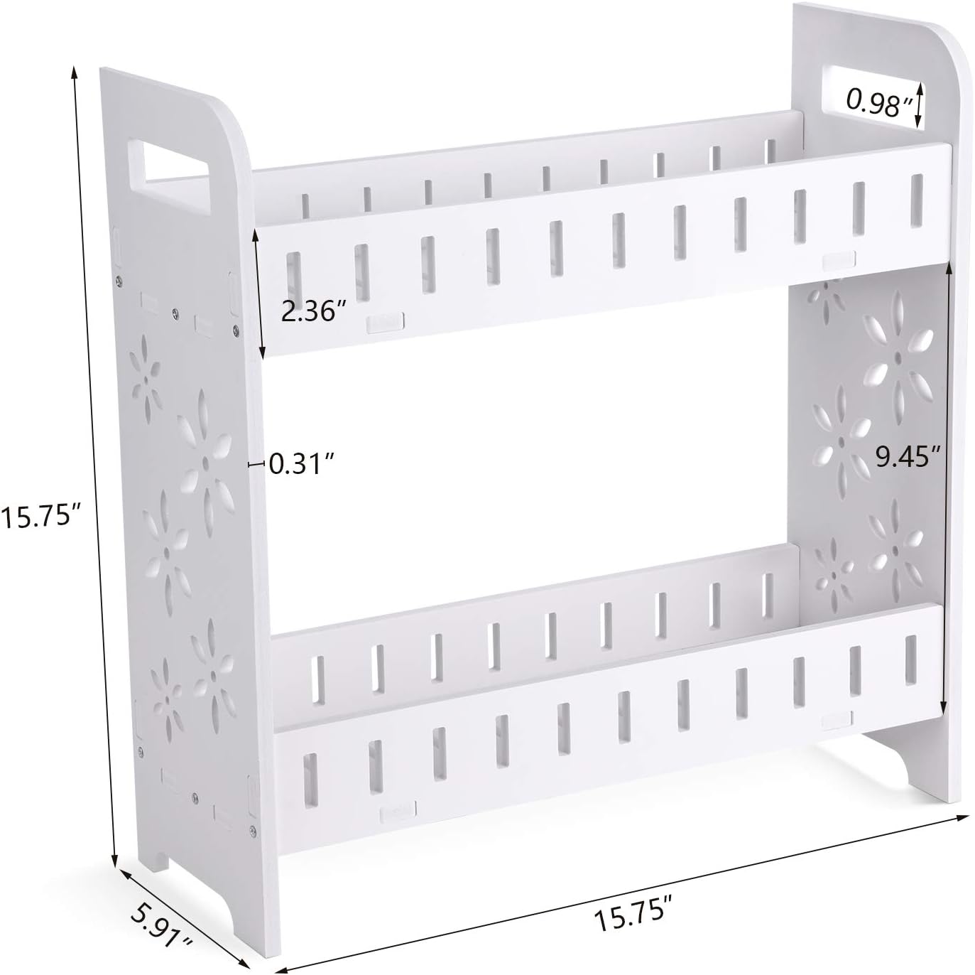 2 Tier Bathroom Organizer Countertop, White Corner Skincare Storage Shelf Cosmetic Organizer Holder, Counter Vanity Tray for Kitchen