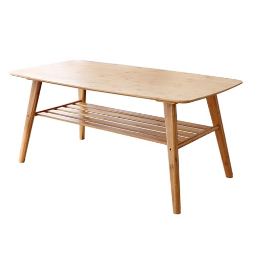 2-Story Coffee Table,Double Storage Coffee Table,Modern Center Coffee Table/Sofa Side Table/Japanese Low Table/Rectangular Dining Table(B,100x50x40cm)