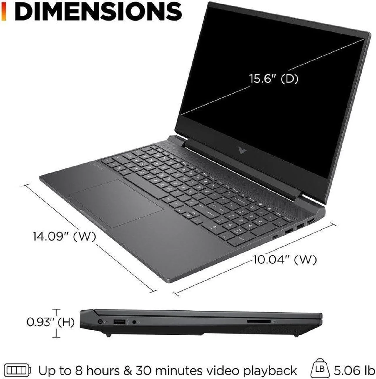 HP 15.6" FHD Victus Gaming Laptop, AMD Ryzen 5 7535HS, 16GB DDR5, 512GB SSD, AMD Radeon RX 6550M Graphics, Windows 11 Home, Backlit Keyboard, Mica Silver with Accessories
