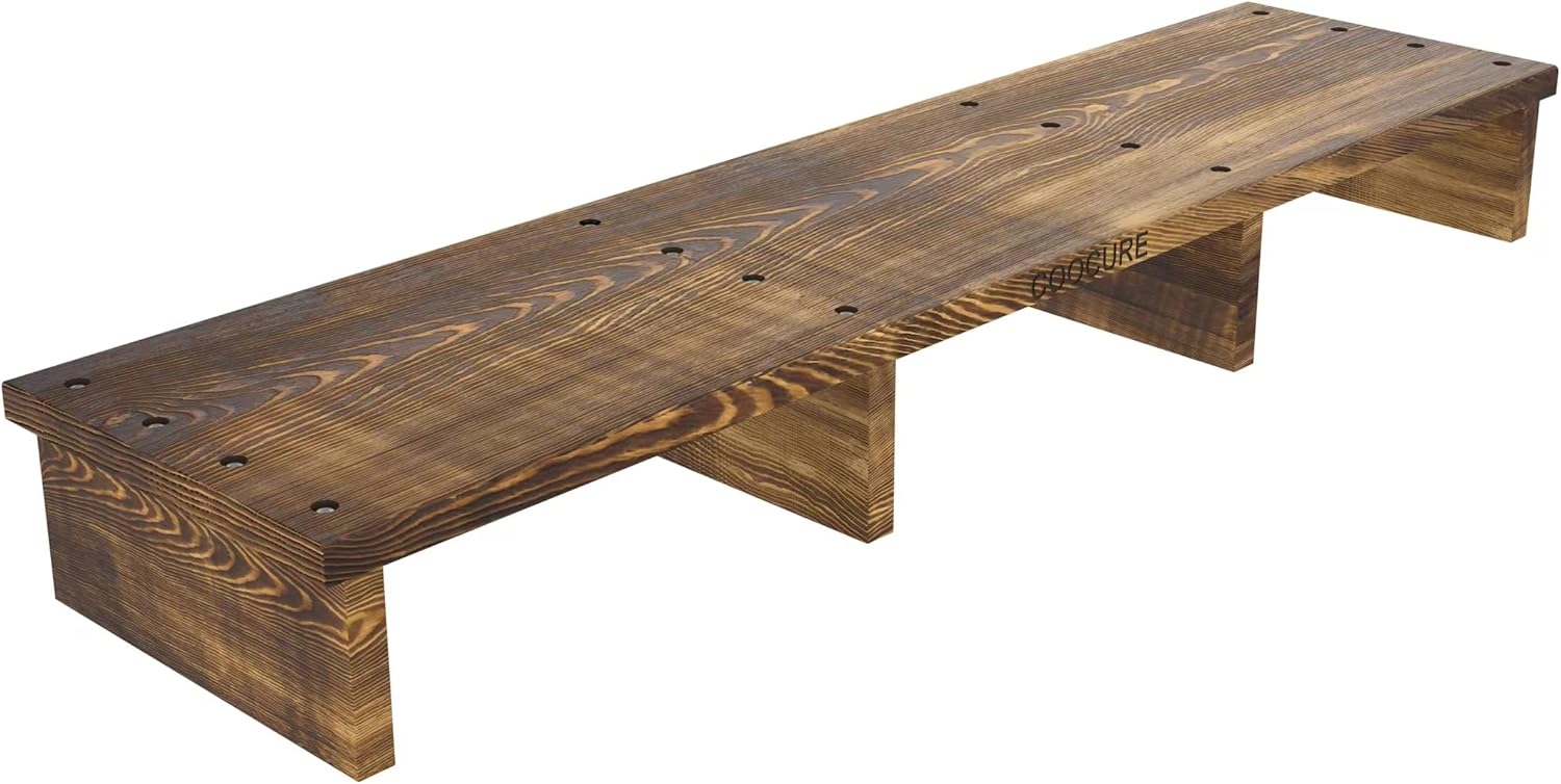 39IN Long Wooden Step Stool for Elderly, Half Wooden Riser Step Stool for Bedside, Bathroom, Kitchen and Outdoor High Steps(39.0