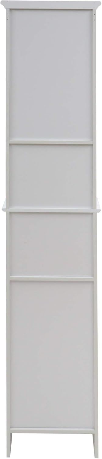 Redmon Shaker Style Tall Floor Shelf with Lower Cabinet, White