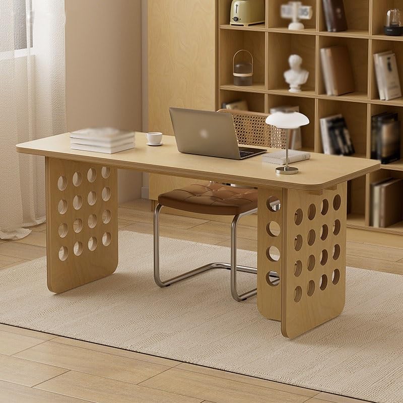 Office Desk Solid Wood Bedroom Computer Desk Home Small Apartment Study Desk Office Conference Table Long Desk Computer Desks(140 * 70 * 75cm)