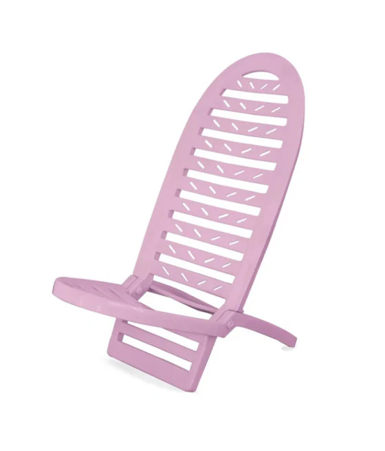 2PZ SPIAGINA PIEGHEVOLE ROSA CIPRIA IN PLASTIC 40X40X86CM MARE PISCINA