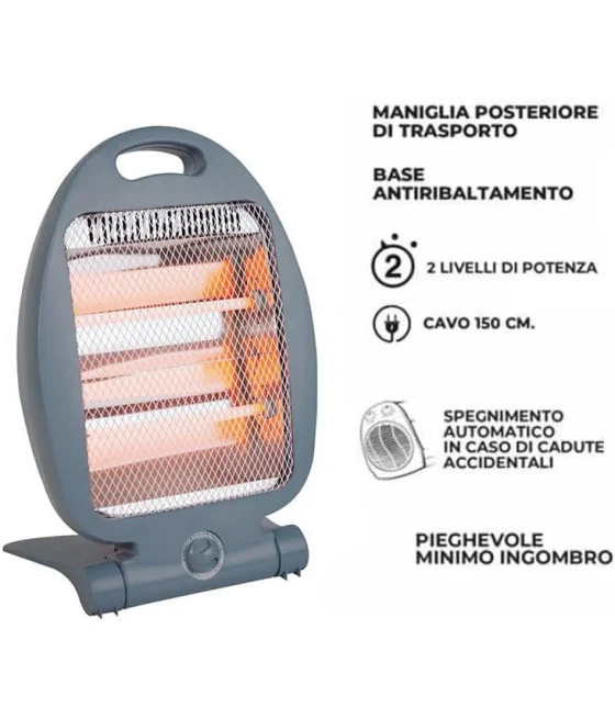 QUARZ-INFRAROT-ELEKTROHEIZUNG MAX. LEISTUNG 800 WATT MIT THERMOSTAT