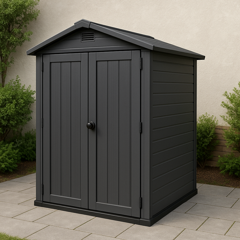 Gartenhaus aus Kunstharz 200x180x210 cm Schwarz OmwyIzk394XS