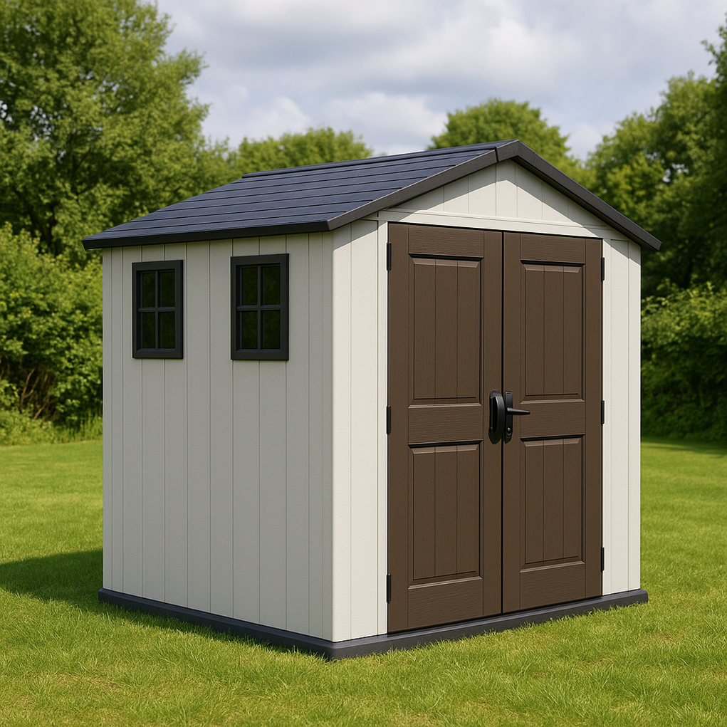 Gartenhaus aus Kunstharz, 220 x 218 x 230 cm, beige/braun, yfZmroI396hk