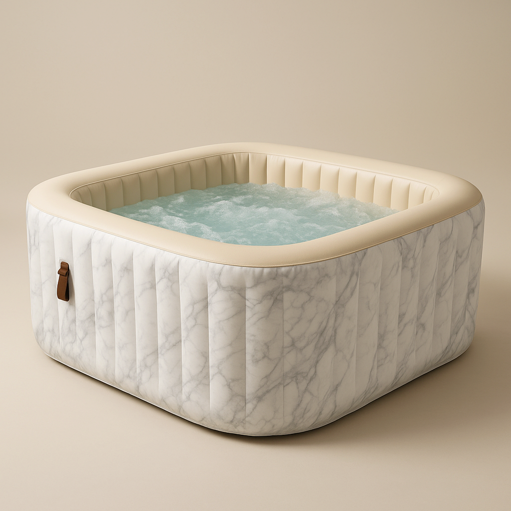 Aufblasbare Whirlpools 160x160x70 Marmor/Beige HmbctPy478bI
