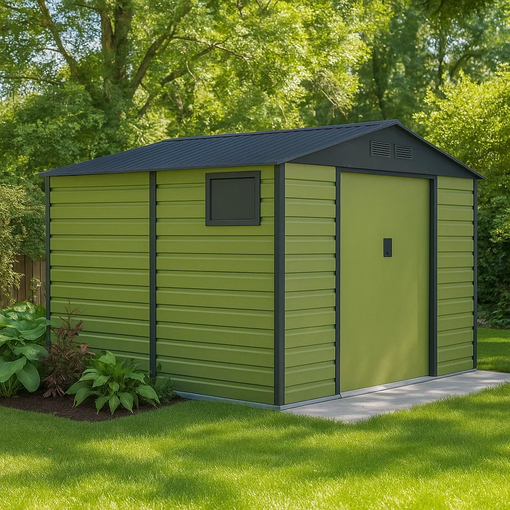 Gartenhaus aus grünem, verzinktem Stahl, 6,64 m² - LoRvGlM135gX