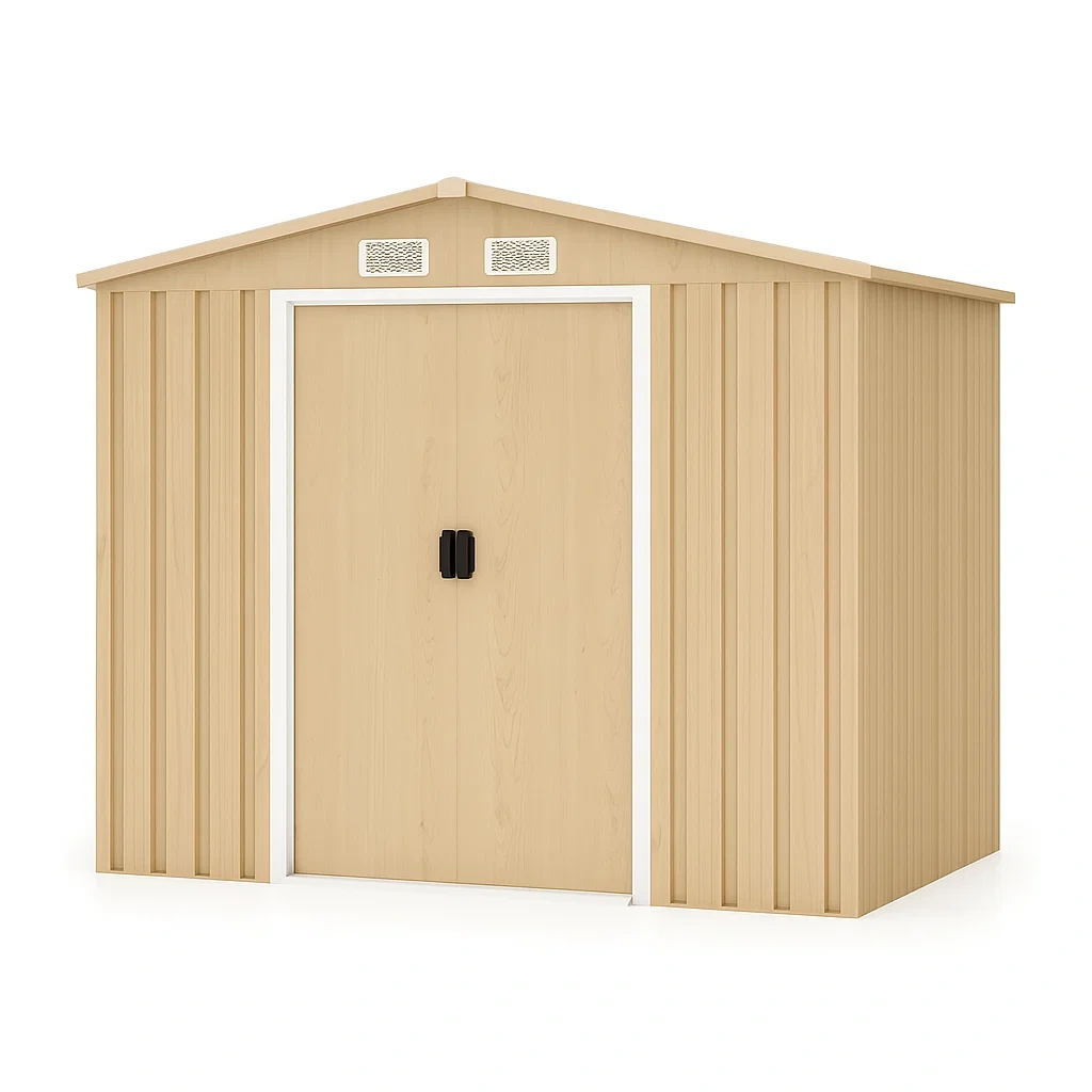 Gartenhaus aus verzinktem Stahl in heller Holzoptik, 6,84 m² - qlLBQGu148io