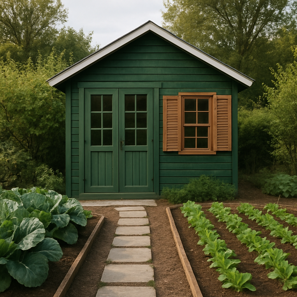 Gartenhäuschen aus grünem Kunstharz, Pflanzkübel aus Kunstharz für den Außenbereich, 230 × 190 × 250 cm