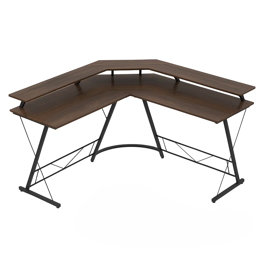 L-förmiger Computertisch mit Metallgestell und Holzplatte, 120 x 120 x 75 cm - iRyRqmM312bO