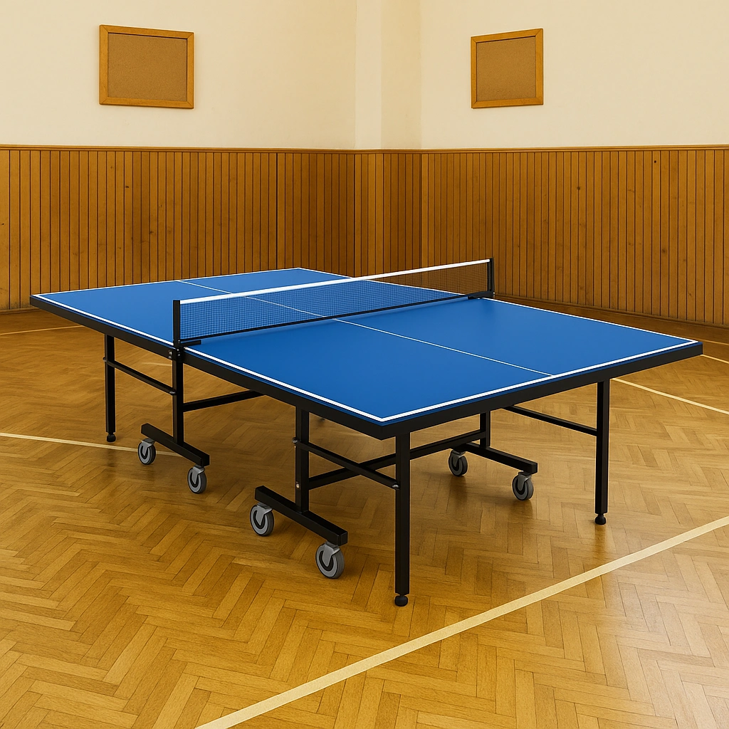 Tischtennisplatte aus blauem Stahl, 274 x 152,5 x 76 cm