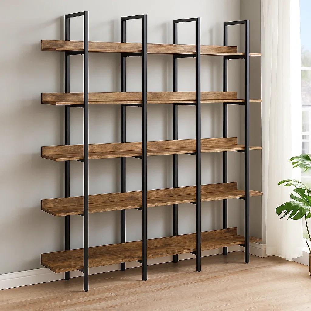 Aufbewahrungsregal, braun, MDF und Holz, geeignet für das Wohnzimmer, 180 x 30 x 180 cm