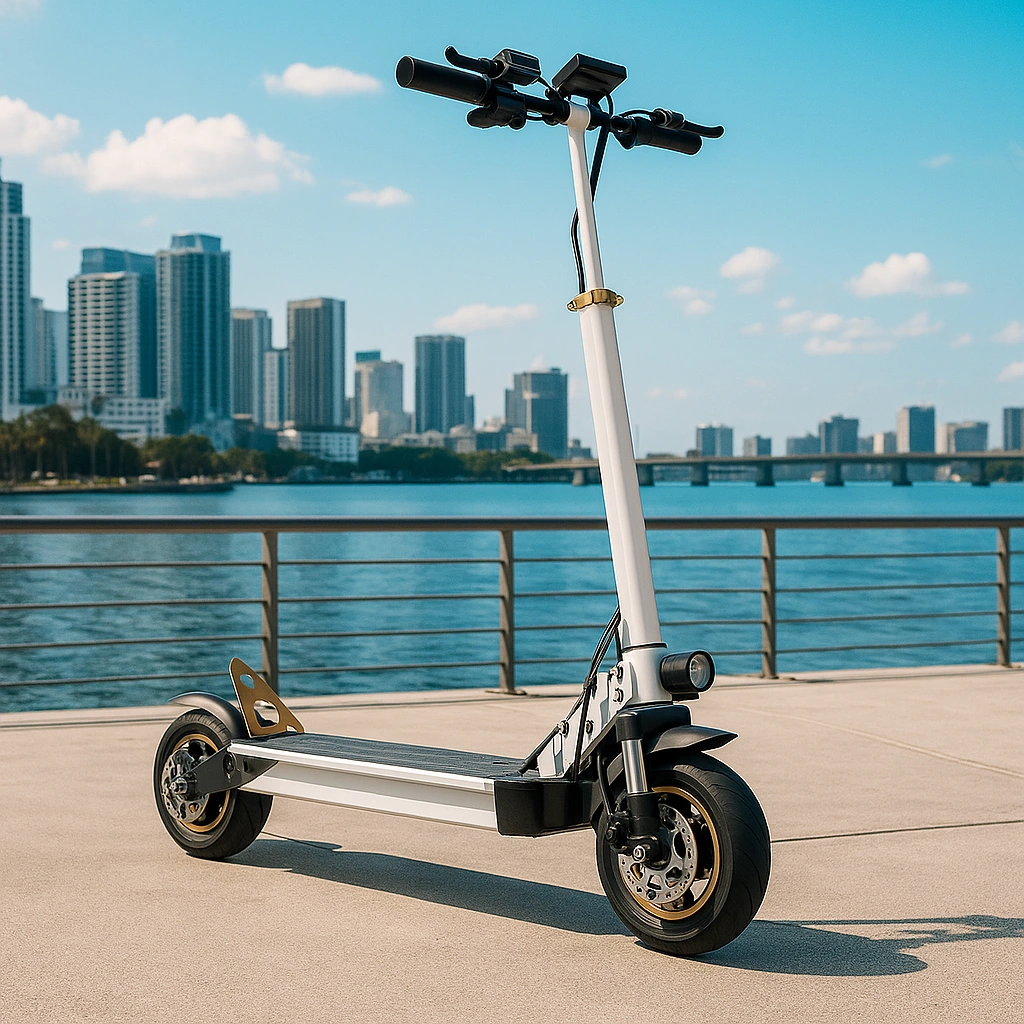 Schwarzer und weißer Aluminium-Kinderroller, geeignet für Kinder und Jugendliche