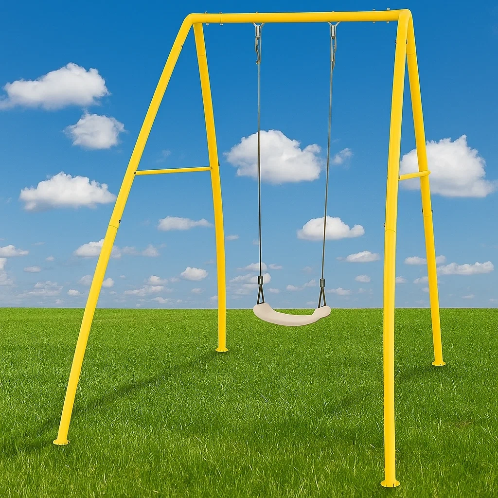 Kinderschaukel 170x160x195 cm gelber Stahl - NPgPXIso28sr